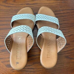 Italian Shoemakers White Cutout Sandals
